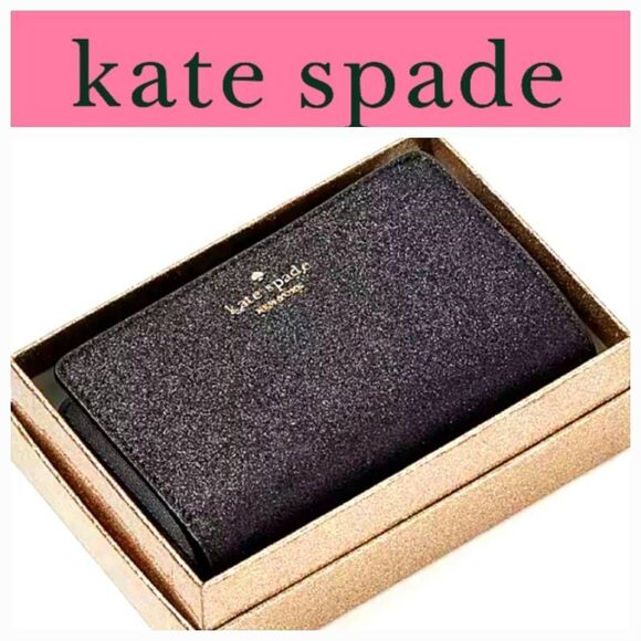 Kate Spade Glimmer Glitter Medium Compact Bifold Wallet - Picture 1 of 12